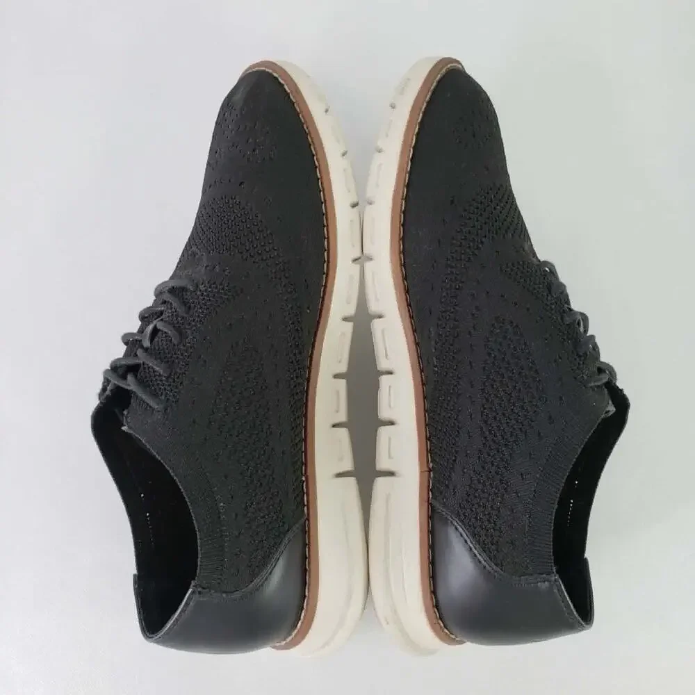 Nautica Men's Wing-Deck Oxford Shoe Sneaker Size 11 Black Knit Lightweight